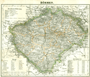Böhmen Landkarte 1846