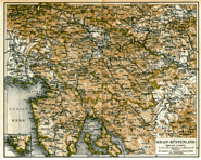 Historische Landkarte Küstenland Krain 1893