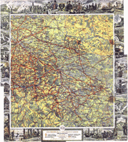 Landkarte Oberschlesien 1937